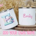 Unicorn initial and name mug