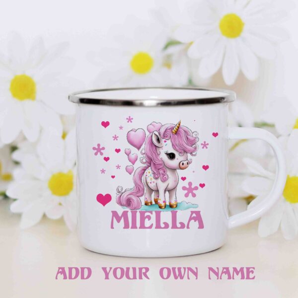 Girls Unicorn enamel mug 1