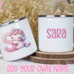 Unicorn pink Initial mug