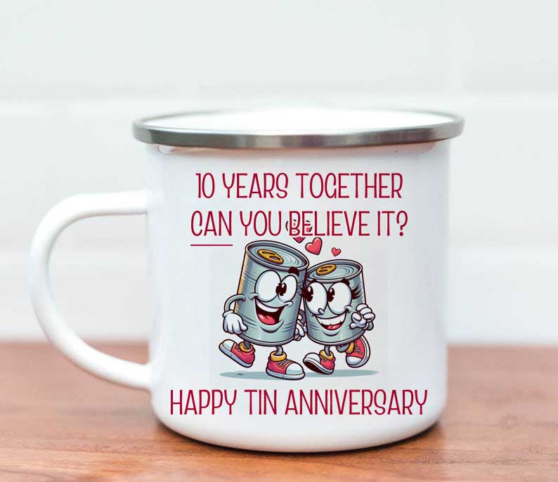 Tin year enamel mug 1