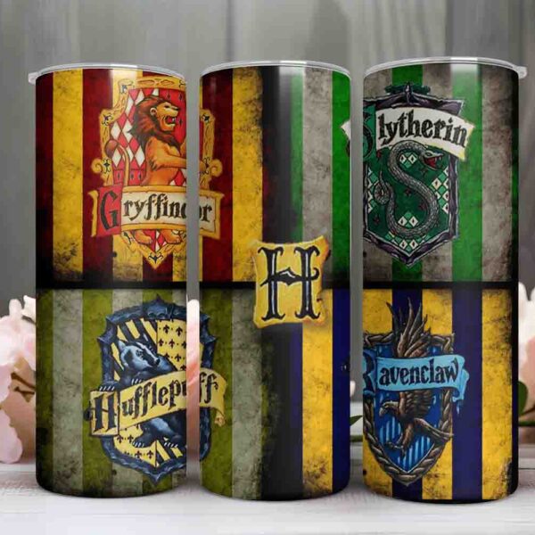 Harry Potter Tumbler – Hogwarts Houses Crest Banner
