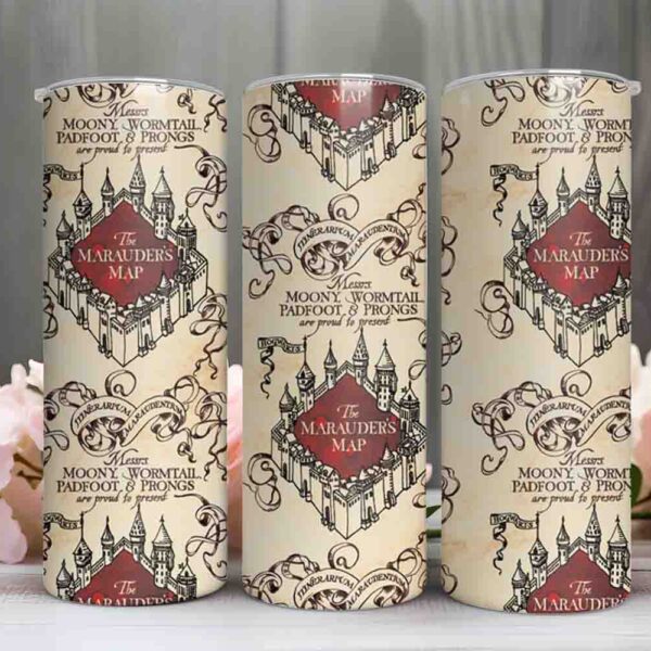 Harry Potter Tumbler – Marauder Map Hogwarts Design