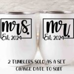 Mr and Mrs Wedding Tumbler set B