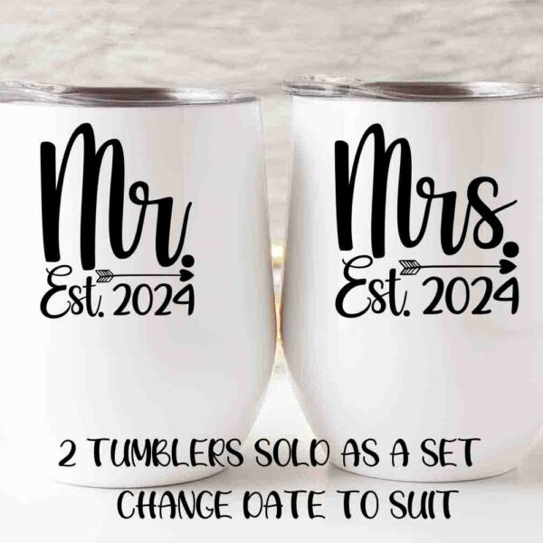 Mr and Mrs Wedding Tumbler set C