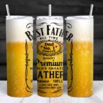 Skinny tumbler Dad best father beer
