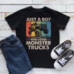 Just a boy who loves monster trucks T-shirt