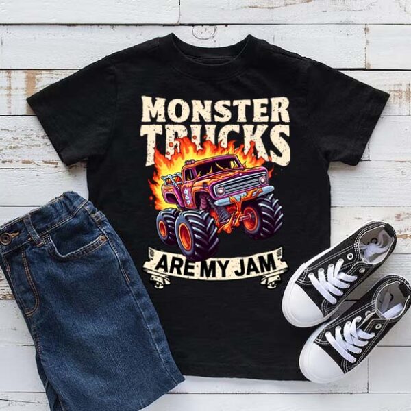 Monster trucks are my jam T-shirt 1