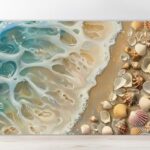 Cutting board with beach