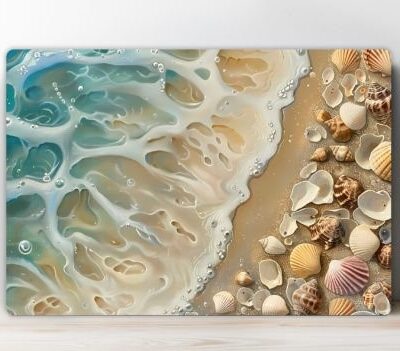 Cutting board with beach