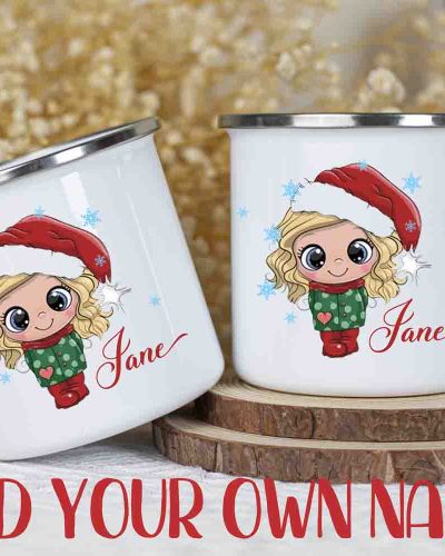Christmas Character Girl enamel mug