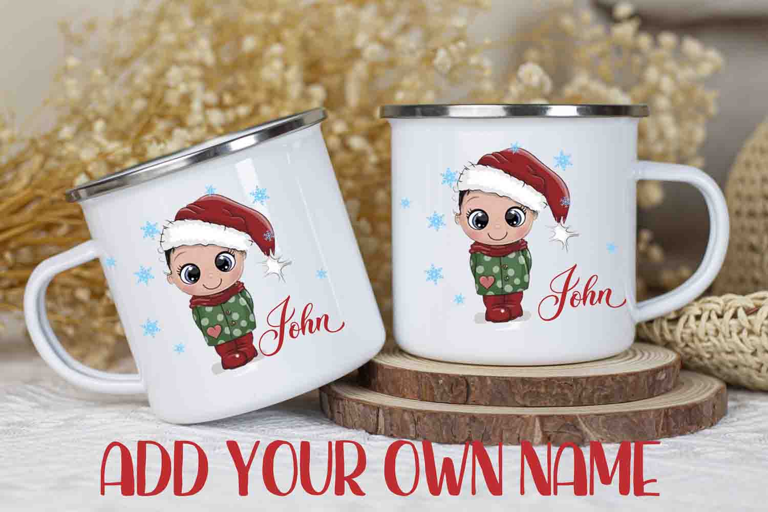 Christmas Character Enamel mug boy A