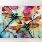 Cutting board with dragon fly