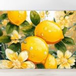 cutting board with lemons