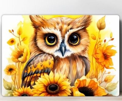 Cutting board with owl