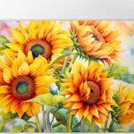 Cutting board with sunflowers 2
