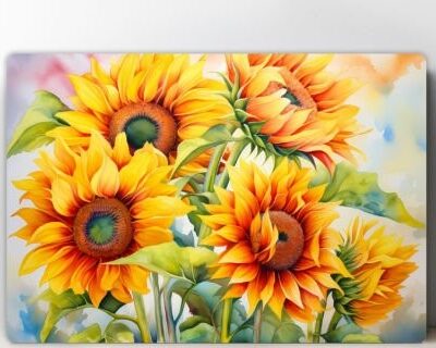 Cutting board with sunflowers 2