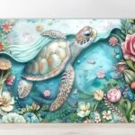 Cutting board with turtle