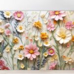 Cutting board with wild flowers