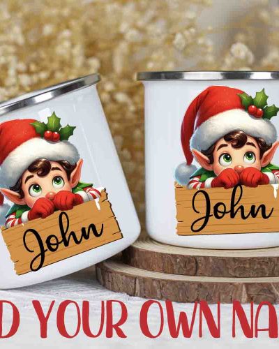 Christmas mug Peeking Elf