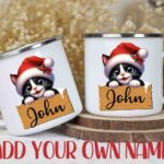 Christmas mug Peeking Kitten 2
