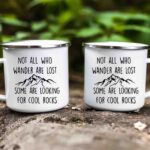 Not all who wander are lost cool rocks enamel mug