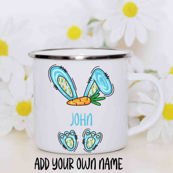 Easter bunny and name enamel mug 4