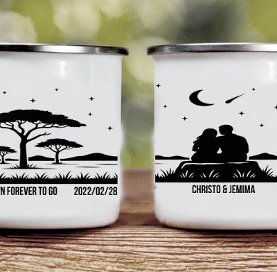10 years down Africa enamel mug