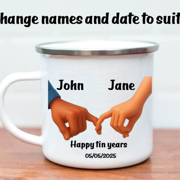Happy tin years mug hands 2