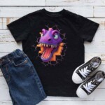 Purple Raptor Dinosaur T-shirt