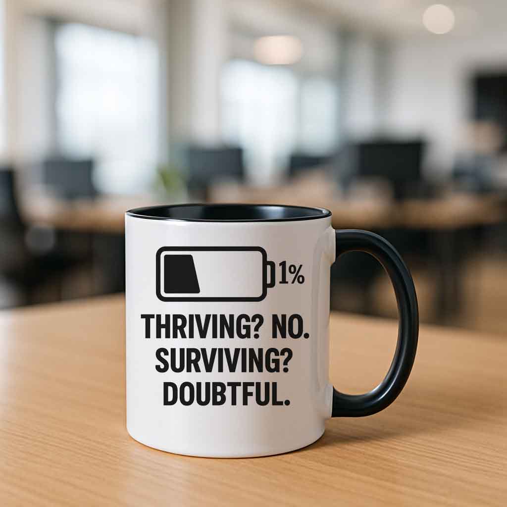 Thriving? No. Surviving? Doubtful – Low Battery Mug