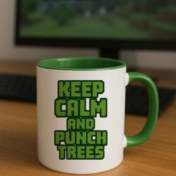 Minecraft mug-Keep Calm and Punch Trees