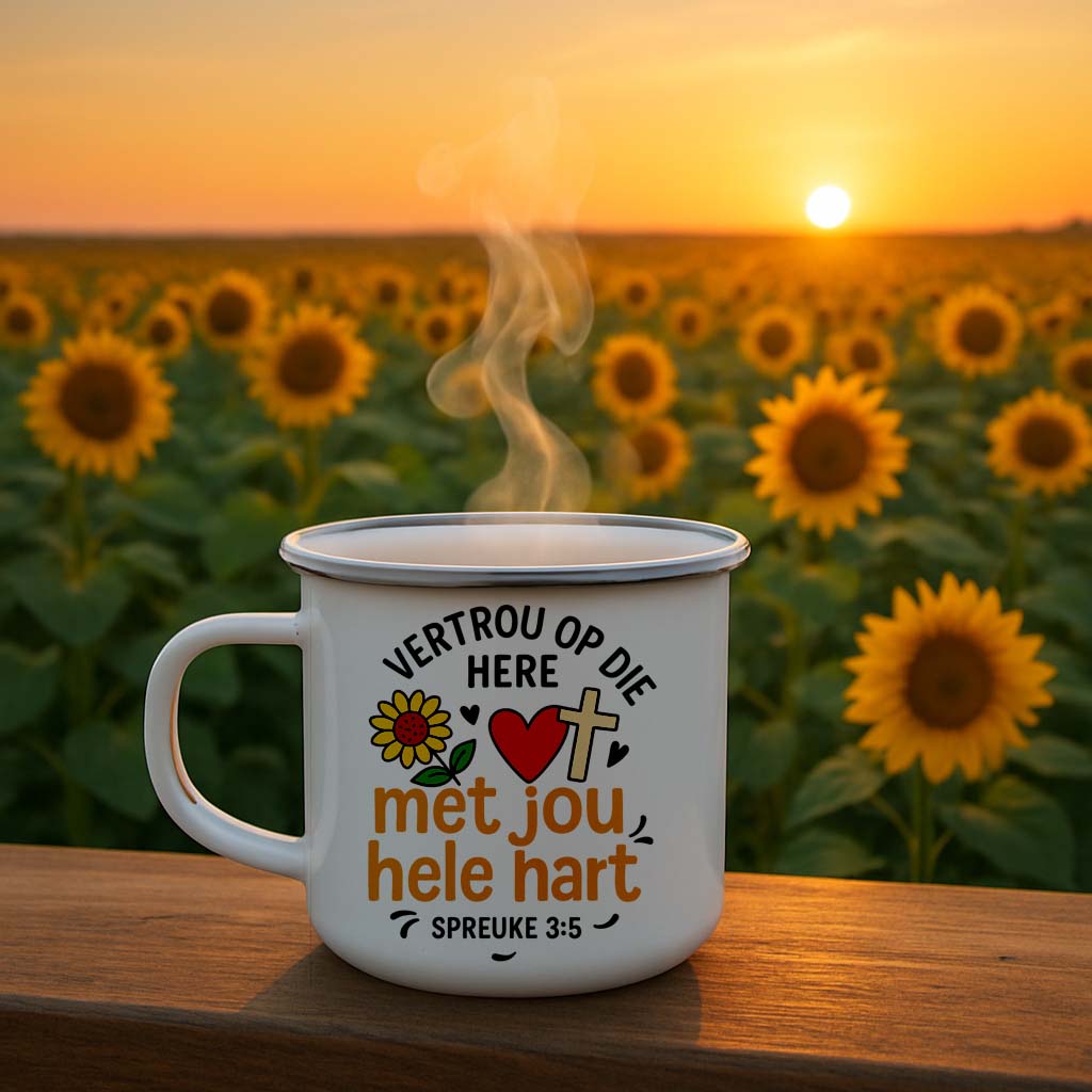 Afrikaans Scripture Mug – Vertrou op die Here