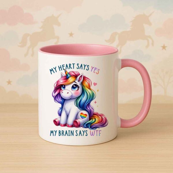 Heart vs Brain Unicorn Mug