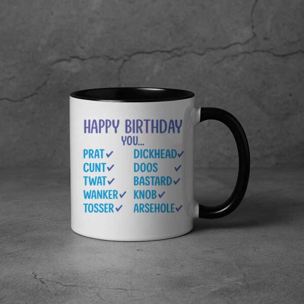 Happy Birthday You... Insult Checklist Mug