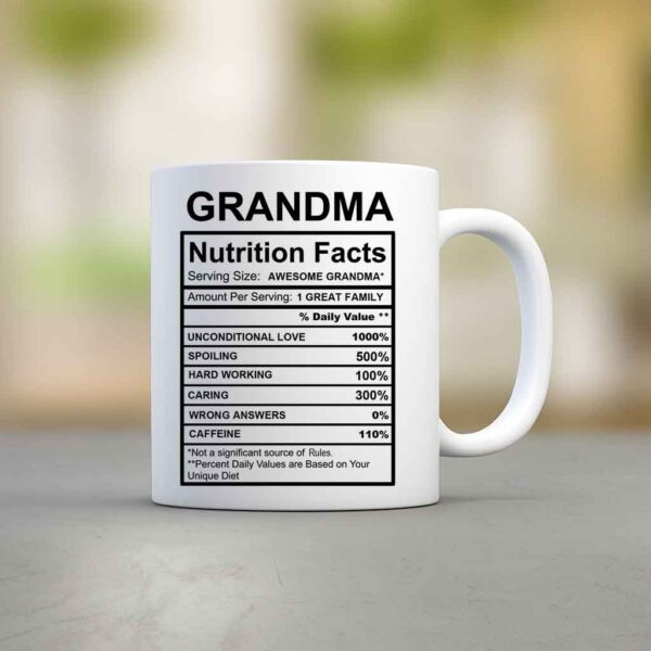 Grandma Nutrition Facts Mug