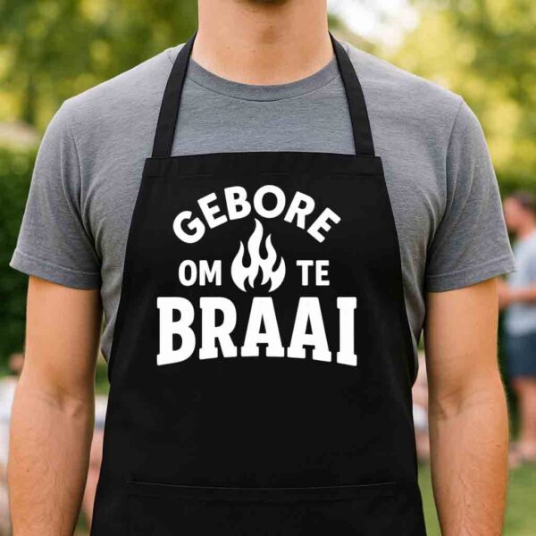 Afrikaans Braai Apron – Gebore om te Braai