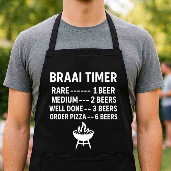 Braai Timer Apron – Funny Beer & Braai Guide