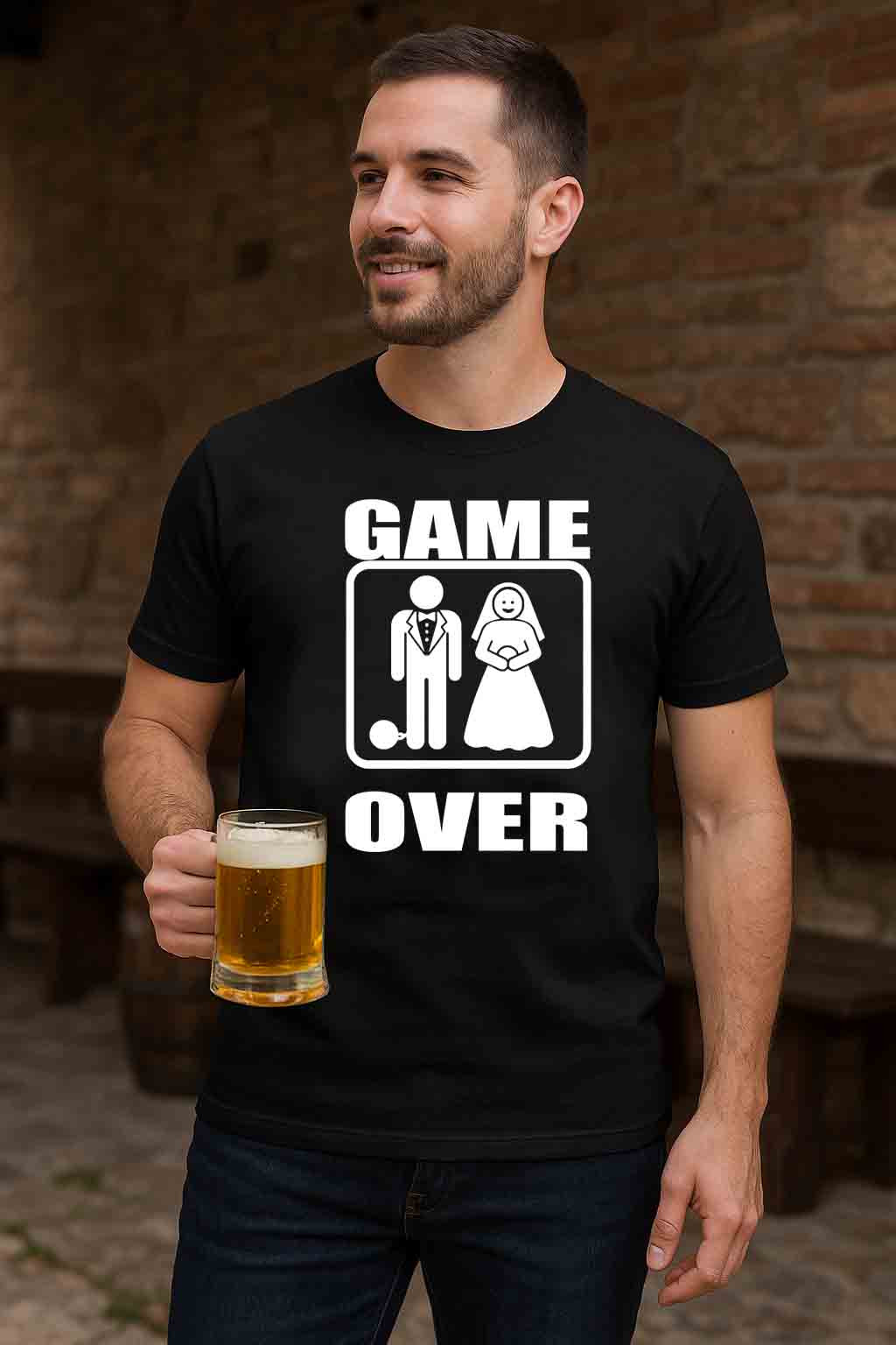 Game Over T-Shirt – Funny Groom Ball & Chain Design