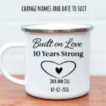 10 Year Anniversary Enamel Mug – Built on Love