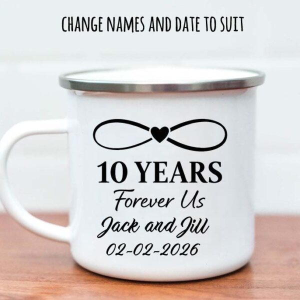 10 Year Anniversary Enamel Mug – Forever Us