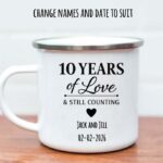 10 Year Anniversary Enamel Mug – 10 Years of Love