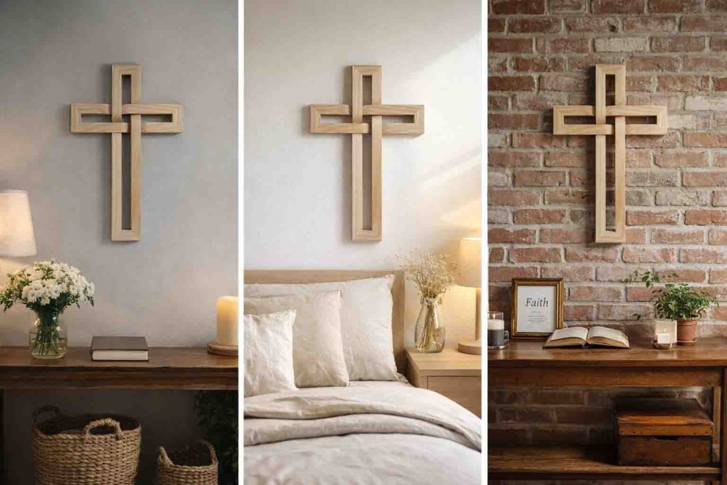 Wooden cross woven handmade