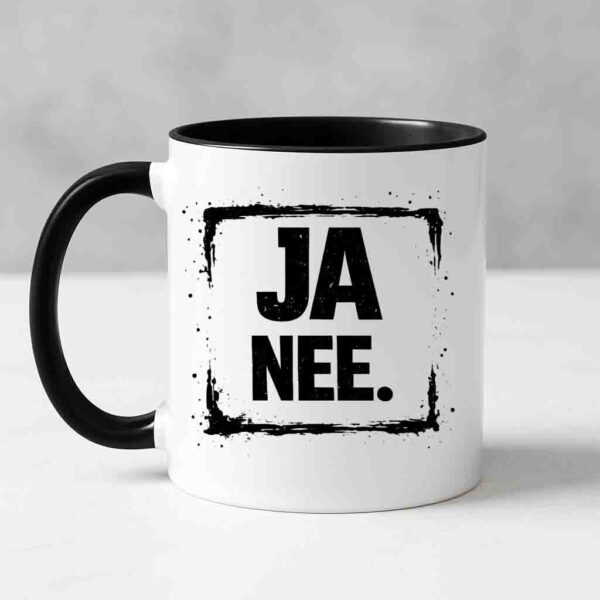 Ja nee mug with border