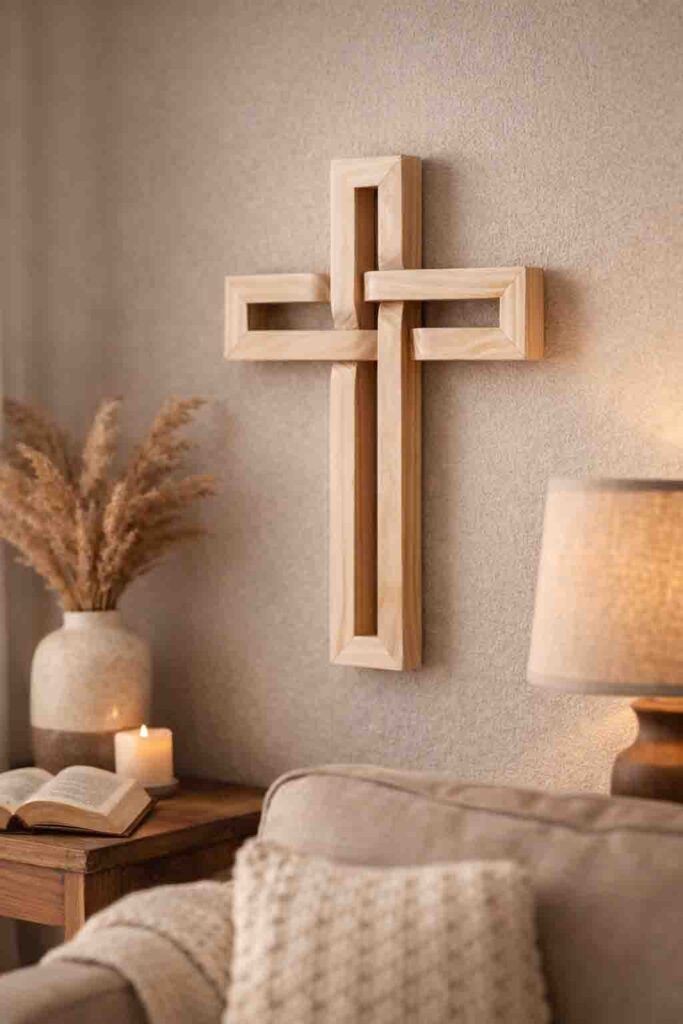 Wooden woven cross