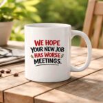 Retirement & Farewell Mug – We Hope Your New Job Has Worse Meetings