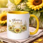 Sunflower Bloom and Celebrate Birthday Mug