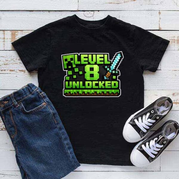 Minecraft Birthday T-Shirt Level unlocked