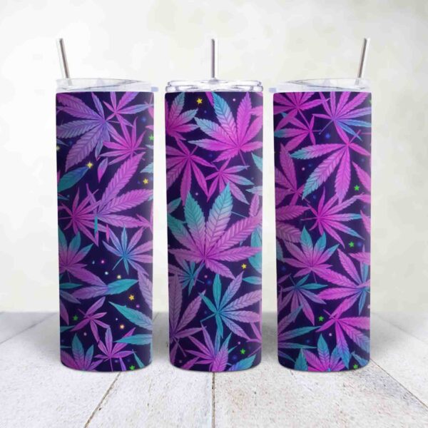 Cannabis Leaf Skinny Tumbler