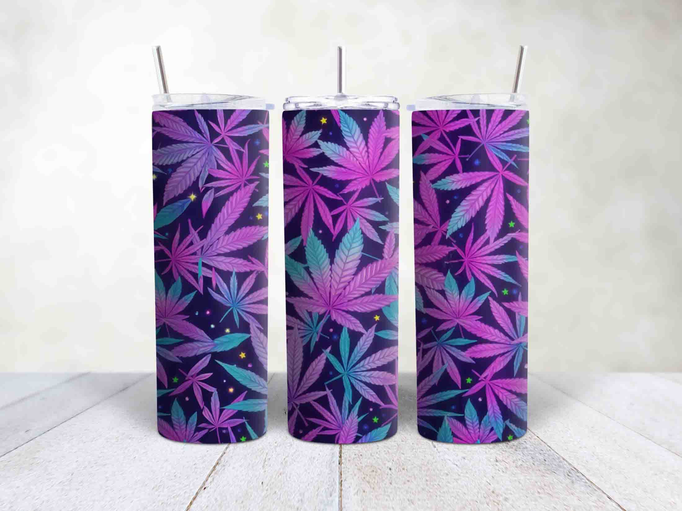 Cannabis Leaf Skinny Tumbler