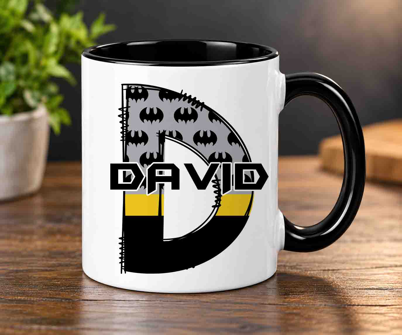 Superhero Initial and name mug Batman